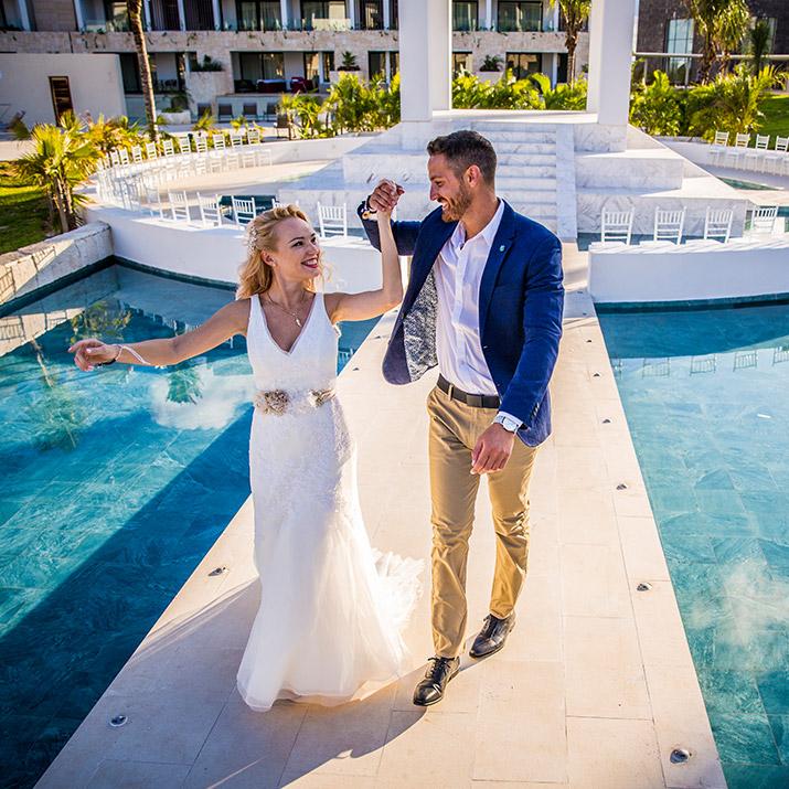 Celebrate your love at Majestic Elegance Costa Mujeres, a stunning backdrop for unforgettable wedding moments.