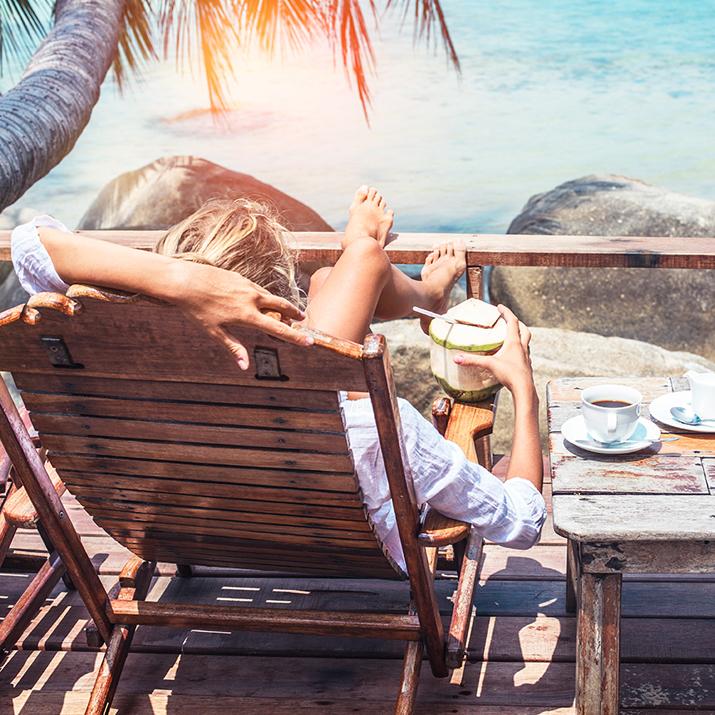 Relaxing on vacation